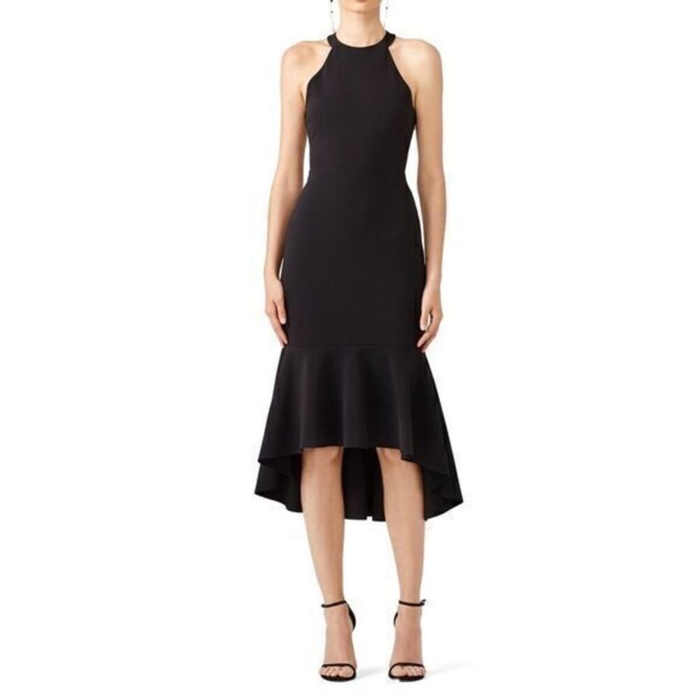 Parker black high low Sydney halter dress size 2